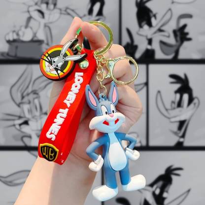 Anipulse Keychain of Bugs Bunny | Premium 3D Silicone Keyrings | Cute Anime Merchandise Key Chain
