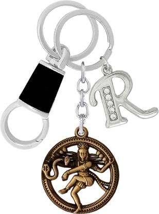 KYP Fashion Shiva Idol Lord Shiva Dancing Natraj/Nataraja Statue Alphabet R Key Chain
