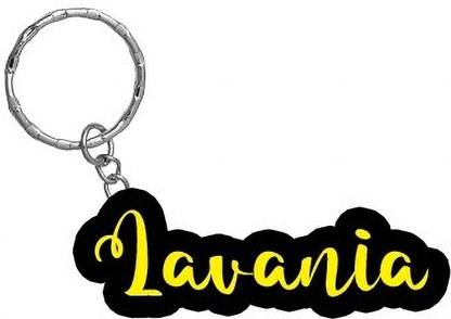 SY Gifts Lavania Name Black Yellow Name Keychain Key Chain