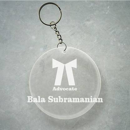 SY Gifts Advocate Logo Desigh With Bala Subramanian Name Key Chain