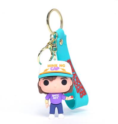 Daiyamondo World Famous Web Series Stranger Things Cap Boy Purple 3D Rubber Keychain Key Chain
