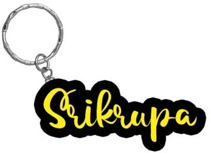 SY Gifts Srikrupa Name Black Yellow Name Keychain Key Chain