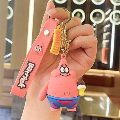 Mubco SpongeBob Patrick Star 3D Keychain | Strap Charm & Hook |Cartoon Model Toy Gift| Key Chain