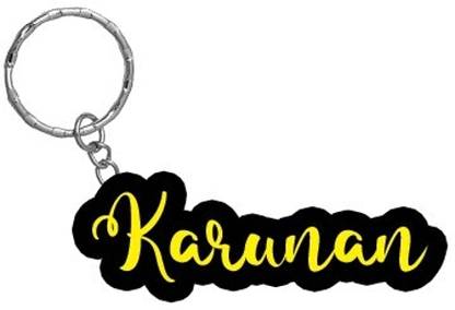 SY Gifts Karunan Name Black Yellow Name Keychain Key Chain