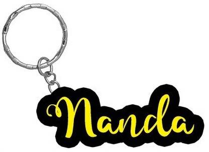 SY Gifts Nanda Name Black Yellow Name Keychain Key Chain