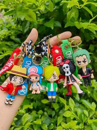 kawaii kart One Piece Keychain - Monkey D. Luffy | Premium 3D Rubber Figure Keyring Key Chain