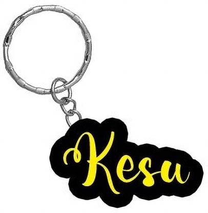 SY Gifts Kesu Name Black Yellow Name Keychain Key Chain