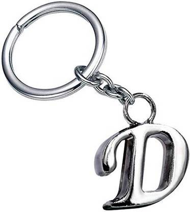 MISMIL Alphabet Letter D Metal Keychain Keyring Silver D Key Chain