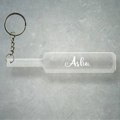 SY Gifts Cricket Bat Logo Design With Ashu Name Key Chain