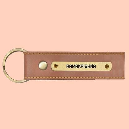 SY Gifts SYG Ramakrishna Name Vegan Leather Keychain Key Chain