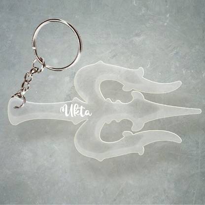 SY Gifts Trishul Desigh With Ukta Name Key Chain