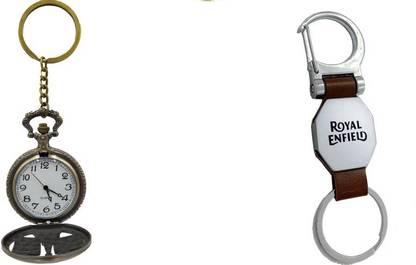 gtrp Metal Pocket Watch Keychain, Antique Clock keyring Key Chain Key Chain