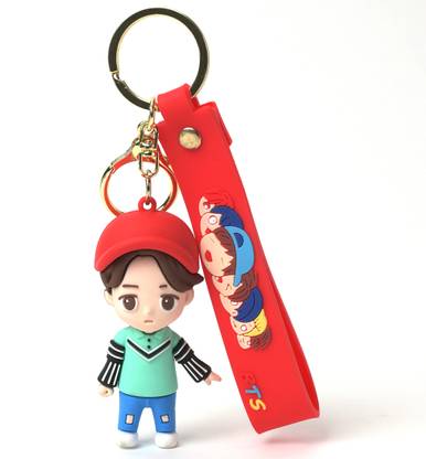 Daiyamondo B-T-S Jimin World Famous Korean Pop Singer in 3D key rings With Long Ribbon Key Chain