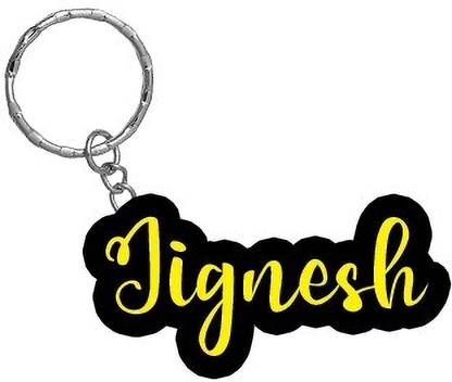 SY Gifts Jignesh Name Black Yellow Name Keychain Key Chain