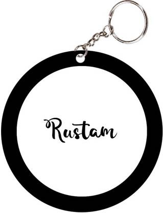 SY Gifts Rustam Name Black Keychain Key Chain