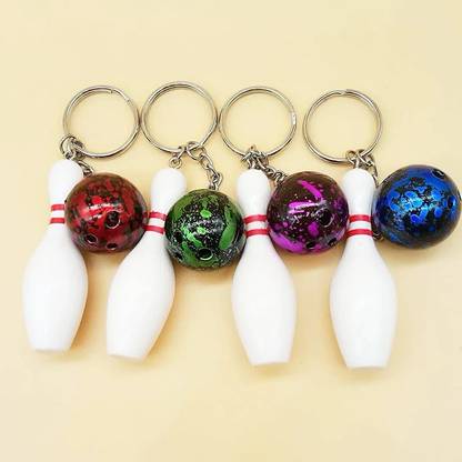 HappierYou Bowling Pin with ball Keychain | Bowling Keychain (pack of 1 Random colour) Key Chain