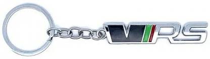 AutoTrends Black Chrome Silver VRS 3D Logo Emblem Metal Keychain For Bikes And Cars Key Chain