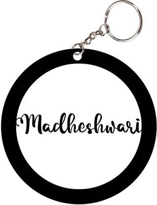 SY Gifts Madheshwari Name Black Keychain Key Chain