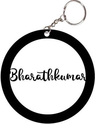 SY Gifts Bharathkumar Name Black Keychain Key Chain