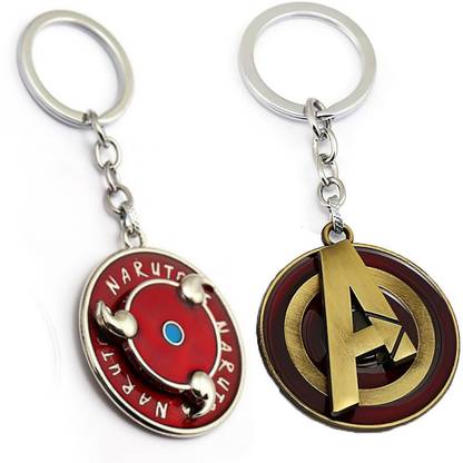 Jainsburys Combo of Naruto spinning rotating keychain & Avengers logo Rotating keychain Key Chain