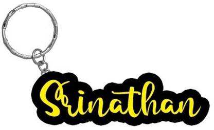SY Gifts Srinathan Name Black Yellow Name Keychain Key Chain