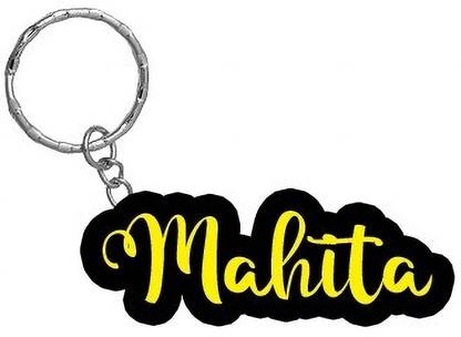 SY Gifts Mahita Name Black Yellow Name Keychain Key Chain