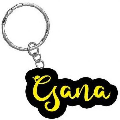SY Gifts Gana Name Black Yellow Name Keychain Key Chain