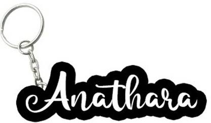 SY Gifts Anathara Black White Name Keychain Key Chain