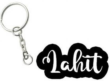 SY Gifts Lahit Black White Name Keychain Key Chain