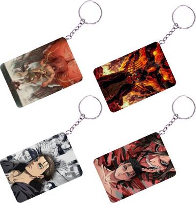 tierstore Eren (AOT) Keychains for Bike & Bag Keys (Elegant Set of 4) Key Chain