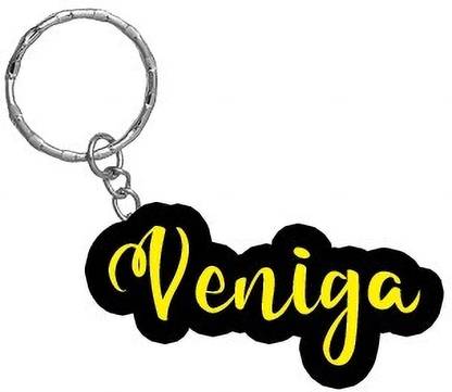 SY Gifts Veniga Name Black Yellow Name Keychain Key Chain