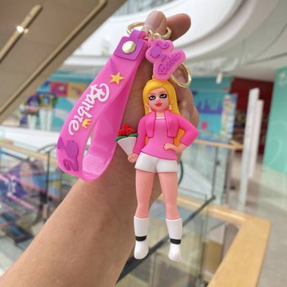 HappierYou Cute Barbie Doll Keychain Keyring & Quirky Bag Charm |Barbie Keychain with strap Key Chain
