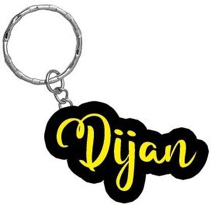 SY Gifts Dijan Name Black Yellow Name Keychain Key Chain