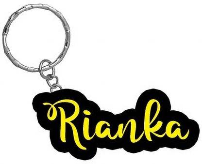 SY Gifts Rianka Name Black Yellow Name Keychain Key Chain
