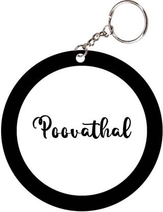 SY Gifts Poovathal Name Black Keychain Key Chain