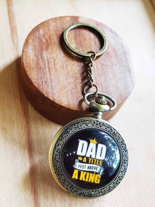Style My Home Dads Pocket Watch Key Chain of Quartz dialer with Roman Numbers Key Chain