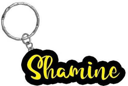 SY Gifts Shamine Name Black Yellow Name Keychain Key Chain