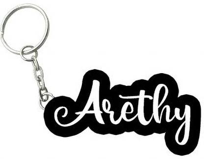 SY Gifts Arethy Black White Name Keychain Key Chain