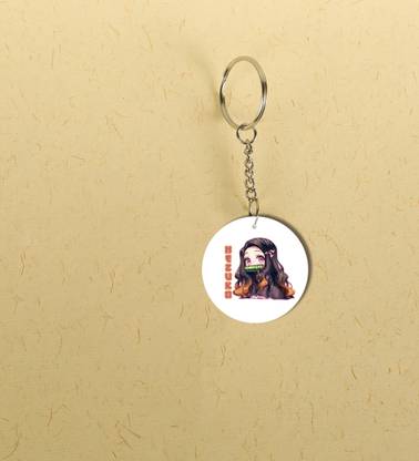 Special Trend Hub Aesthetic Cartoon Character Design Printed Round Keychain Pack of 2 Key Chain