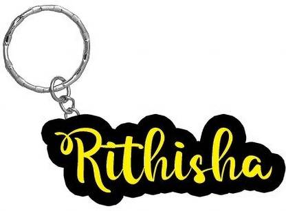 SY Gifts Rithisha Name Black Yellow Name Keychain Key Chain