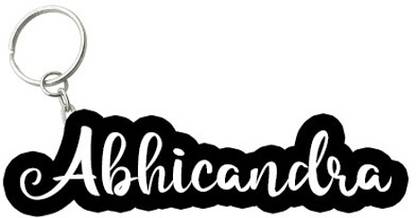 SY Gifts Abhicandra Black White Name Keychain Key Chain