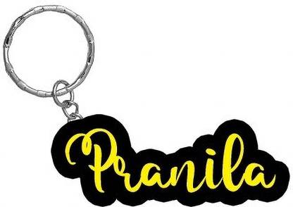 SY Gifts Pranila Name Black Yellow Name Keychain Key Chain