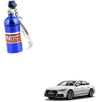 SEMAPHORE NOS Bottle Keychain Pill Box Storage Key Ring Blue for Audi A7 Key Chain