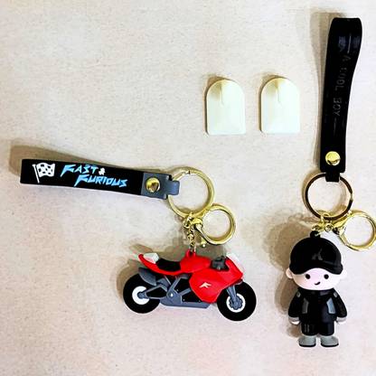 Kart In Box Fast & Furious Keychain | Key Chain | Cute Keychains | Two Self Adhesive Clips Key Chain
