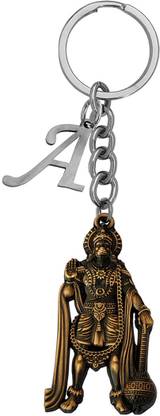 Shiv Jagdamba Lord Hanuman Bajirang Bali With Initial Letter Alphabet-A Shivkey2022371 Key Chain