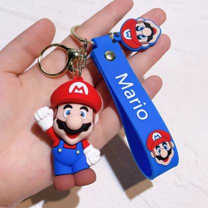 Mubco Super Mario Bros 3D Keychain | Strap Charm & Hook | Cartoon Model Toys Gift Key Chain