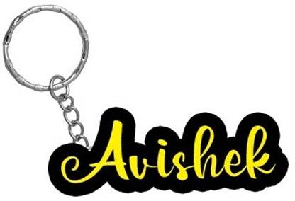 SY Gifts Avishek Name Black Yellow Name Keychain Key Chain