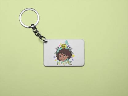 Rushaan Curly hair girl, freckles on face- Printed acrylic animated Keychain(Pack Of 2) Key Chain