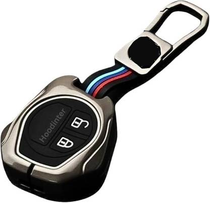 Hoodinter Metal Key Cover Compatible with Swift, Baleno, Brezza, Ciaz, Wagonar, Fronx Key Chain
