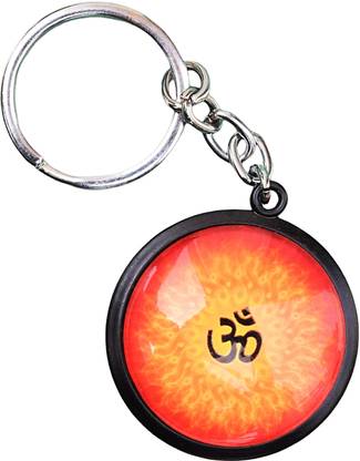 ROYAL DESIGN Om 3d Circle Fashion Religious Unisex Keychain Key Chain